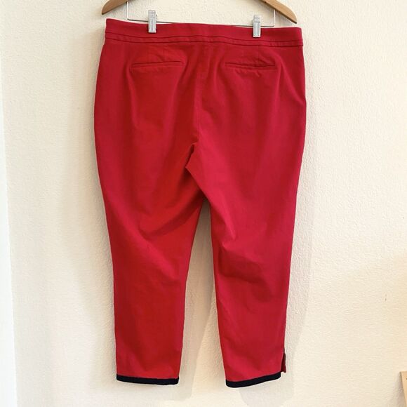 Talbots Women’s Tipped Bi Stretch Ankle Pants 16 Petite Red Casual Stretch - Picture 15 of 15